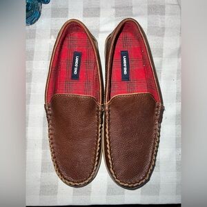 Lands' End x Blake Shelton Leather Flannel Lined Slippers Mens Size:11 NEW
